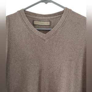 Naturalife men's v-neck pullover sweater. Light Brown EUC Large L